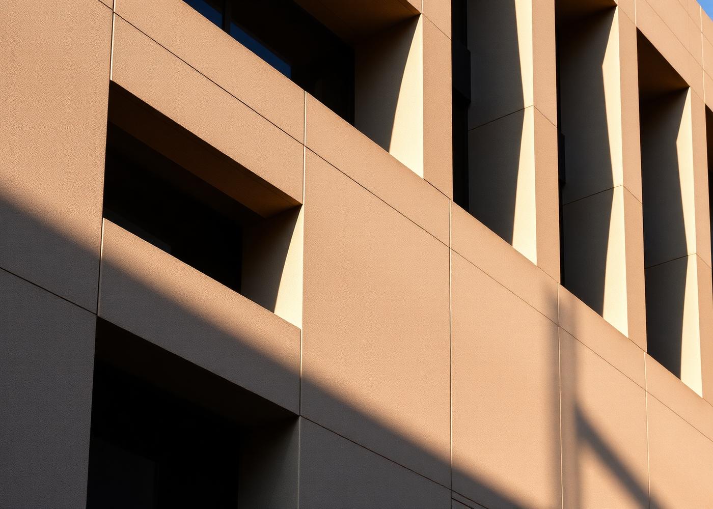 Modern concrete architectural detail with strong shadow lines